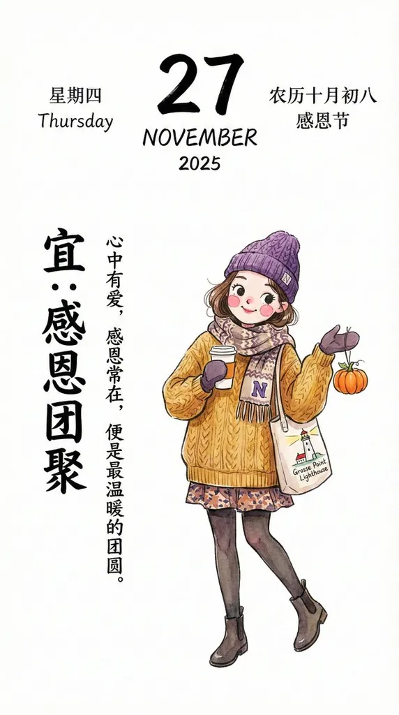 手绘日历插画