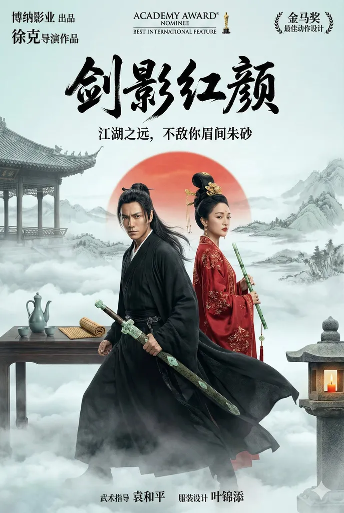 东方武侠史诗海报-剑影红颜